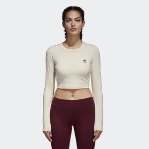 NWOT adidas Originals Long Sleeve Cropped Top in Beige